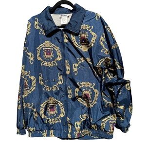 Vintage Blue and Gold Jacket Womens XL